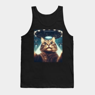 Funny Cat selfie with UFO Tank Top